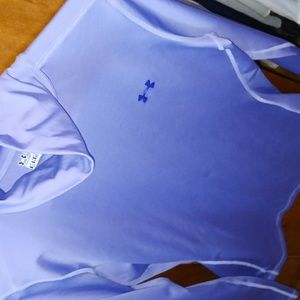 Top, large fitted coldgear, light purple in color.